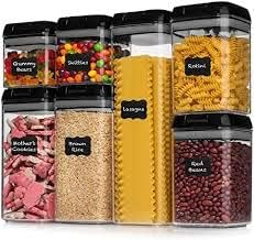 סואנו יבוא 7 חתיכה ברור משלוח פלסטיק אטום מזון מכולות עם קל מנעול מכסים, מושלם עבור מטבח מזווה ארגון