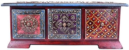 קופסת תכשיטים מעצבי עץ עץ וקופסת רישום רב דקורטיבית