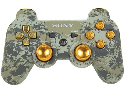 PS3 פלייסטיישן 3 זהב Digi Camo Metal Metal LatchSticks מבקר מודר
