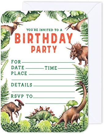 אוסף מסיבת יום הולדת של דינוזאור עיתונות אנדז, הזמנות ריקות למסיבת יום הולדת עם מעטפות, מסיבת יום הולדת 1