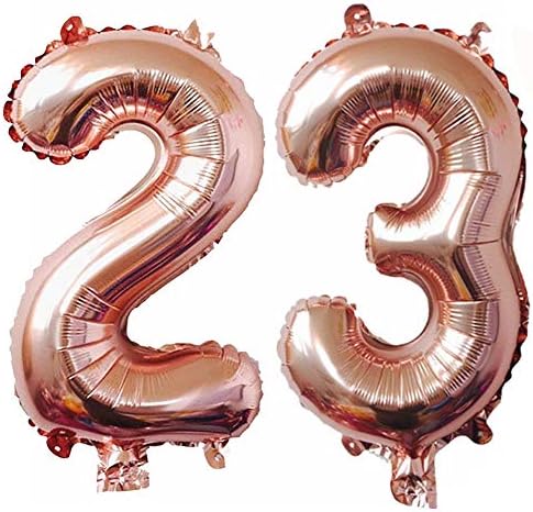 ציוד לקישוט יום הולדת 23 ציוד למסיבות, בלוני נייר כסף זהב ג'מבו ורד לאספקת מסיבות יום הולדת, קישוטים