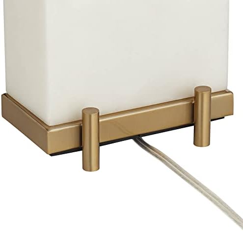עיצוב יורו של Possini ז'ול מנורה שולחן מודרני 30 1/2 פו לבן גובה שיש, מבד חיצוני חיצוני גוון מלבני פנימי לסלון