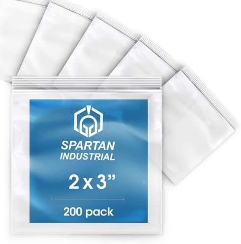 Spartan Industrial - 2 ”x 3” 2 מיליליטר ברק רוכסן ברור ושקיות פלסטיק עם רוכסן חותם מנעול הניתן