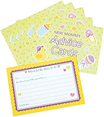 AMSCAN מענגים מאמא חדשה כרטיסי עצות מקלחת לתינוקות משחקי מקלחת חידושים טובות, 3-1/2 x 5 , מולטי