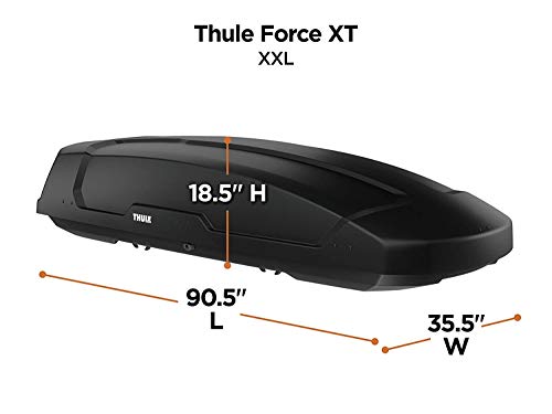 תיבת מטען גג של Thule Force XT, xx-large עם סט דאפל של Thule Gopack, שחור