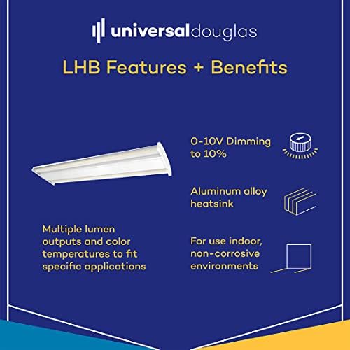 טכנולוגיות תאורה אוניברסאליות, LHBB-150W-840-U-440-120-VA-2-2, LED ליניארי ליניארי אור תאורה תאורה, 21750LM,