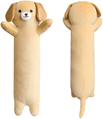 כרית בובי קטיפה ארוכה - כרית גוף כלב חמודה כרית גוף Kawaii כלבים פלושי, בעלי חיים ממולאים כלבים