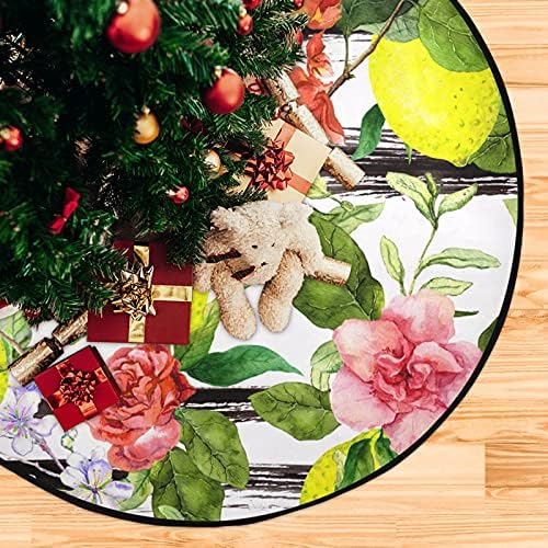 פירות לימון פרחי קיץ מחצלת עץ חג המולד עץ עמיד למים שטיח מחצלת מגש תחת אביזר עץ חג המולד לקישוטי מסיבת