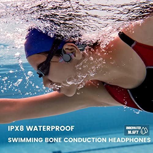 אוזניות הולכת עצם אטום למים, IPX8 אטום למים 32GB שחייה שחייה MP3 אוזניות נגן