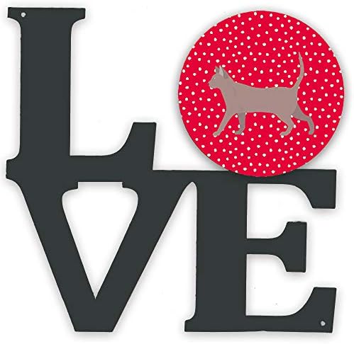 אוצרות קרולין5722וולב תאילנדי לילך 2 חתול אהבה מתכת קיר יצירות אמנות אהבה, אדום,