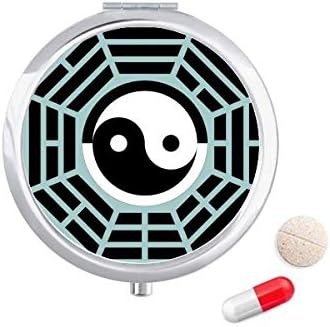 סין טייצ'י שמונה תרשים גלולה לכיס כיס רפואה תיבת אחסון מתקן מיכל
