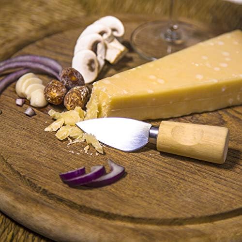 קינגורול 8 חתיכות סכיני גבינה עם ידיות עץ, סט מגוון גבינה ומערך חותך