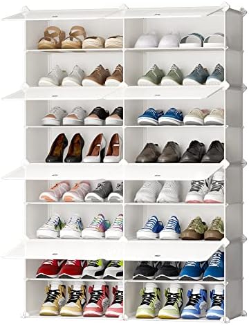 מתלה נעליים של ג'ויסקופ, 8 שכבה 32 זוגות ארון אחסון נעליים, מארגן מדף נעליים עומד בחינם למגפיים נעלי בית עקבים