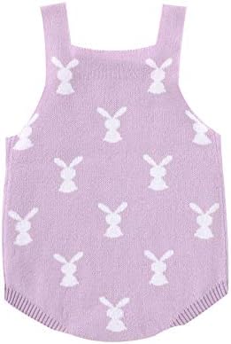 Mimixiong Baby Bunny Bunny סרוג סרוג רומפרס בגדים פעוט ללא שרוולים סרבל תלבושת חמודה ...