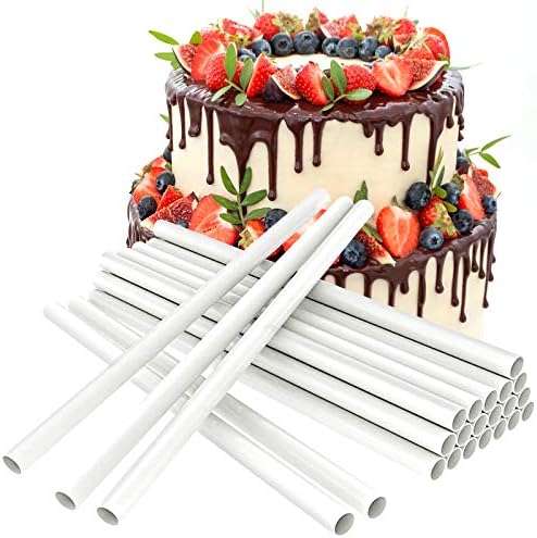 30 יחידות עוגת דובל מוטות, 9.5 אינץ פלסטיק עוגת תמיכה מוט לבן עוגת סטנד מקלות עבור שכבות עוגת בנייה ולערום