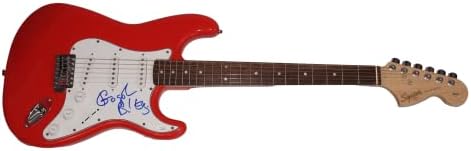יוג 'ין הוץ חתם על חתימה בגודל מלא פנדר אדום סטראטוקסטר גיטרה חשמלית עם ג' יימס ספנס ג ' יי. אס.