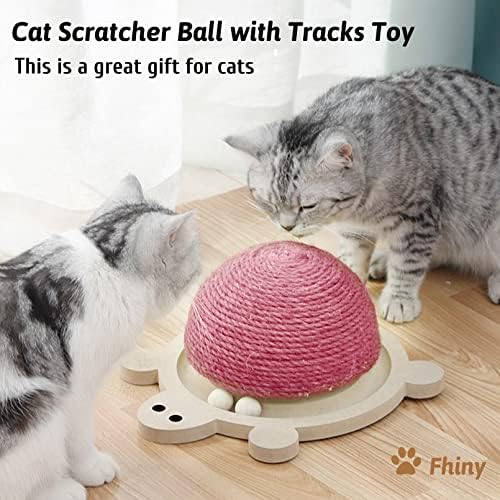 מבריק חתולים מגרד כדור, טבעי סיסל מגרד צעצוע עם רולר מסלול צעצועי עץ בסיס חתלתול צב צורת שריטה הודעה עבור מקורה