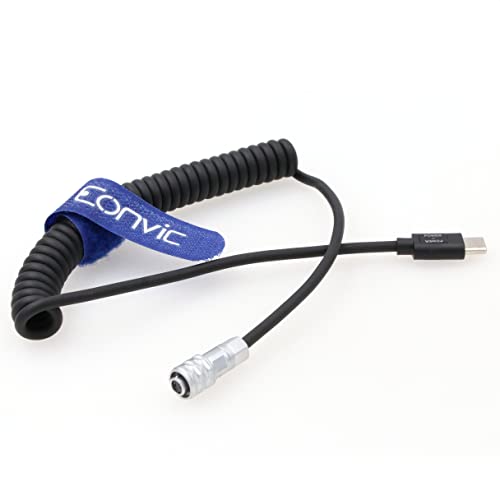 Eonvic BMPCC 4K Trigger Cable Cable Weipu SF610 2 PIN נקבה ל- USB Type-C מצלמת סוללה כבל חשמל עבור BMPCC 4K 6K