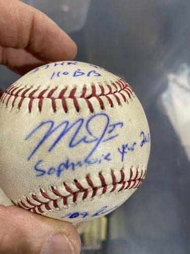 2013 Mike Trout השתמש בכדור סטטוס חתום חתום MLB Holo - כדורי חתימה