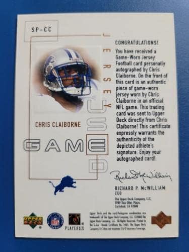 Chris Claiborne 2000 UD Pros and Frospects חתיכות חתימה jsy auto sp-cc lions! - גופיות NFL עם חתימה
