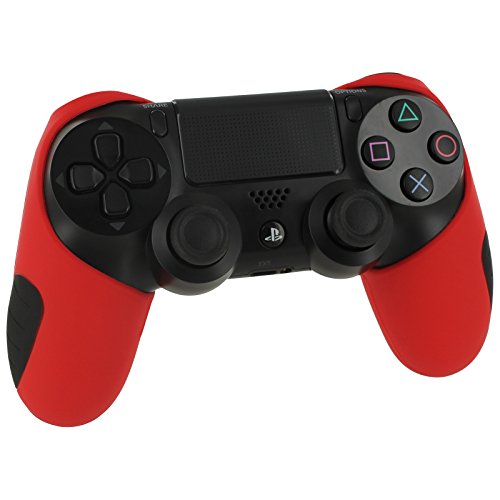 זדלבז סיליקון אחיזה עור עור לבקרי Sony PS4 - אדום