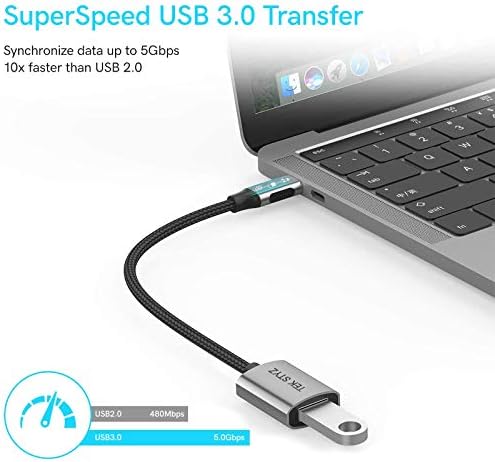 מתאם Tek Styz USB-C USB 3.0 עובד עבור Samsung SM-F916B OTG Type-C/PD זכר USB 3.0 ממיר נקבה.