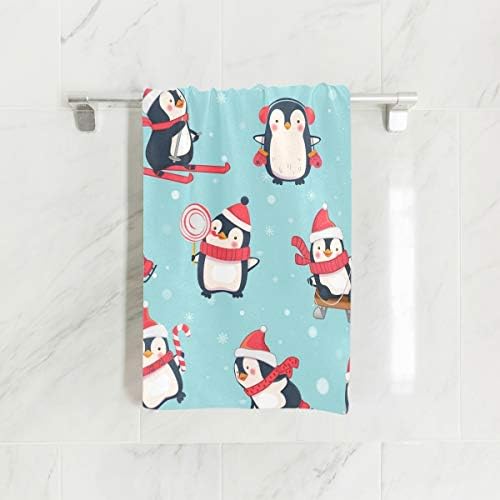 חורף חורף פינגווינים לחג המולד מגבת יד יוגה כושר כותנה כותנה מגבות ספא ​​מגבות סופגות רב תכליתי למטבח אמבטיה מלון