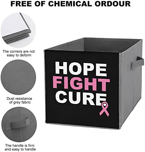 תקווה ורודה להילחם סרטן שד פחי אחסון מתקפלים קוביות קוביות ארגון בדים אופנתיים קופסאות אחסון