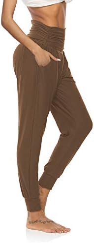 מכנסי טרנינג יוגה של דיבולונג יוגה מכנסיים רופפים מכנסיים מכנסי טרקלין נוחים עם כיסים