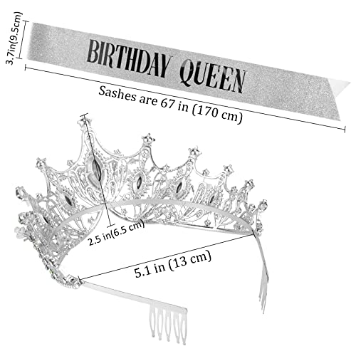 יום הולדת מלכת אבנט & קריסטל נזר סט יום הולדת כסף נזר וכתרים לנשים יום הולדת אבנט עבור בנות יום הולדת