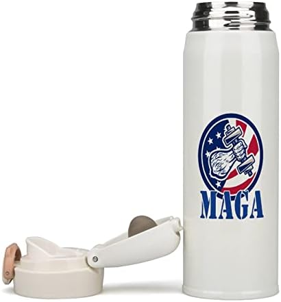אמריקאי דגל מגע אגרוף כוח בידוד מים בקבוק עם מכסה מבודד נירוסטה כוס כפול קיר משרד בית כוס