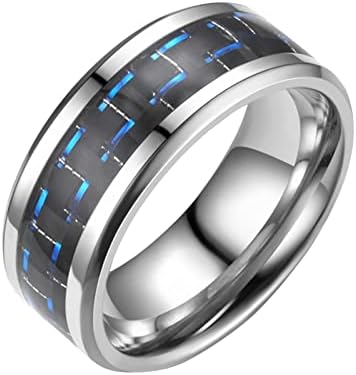טבעת נירוסטה לגברים מציגה להקת חתונה מלוטשת גבוהה לגברים טבעת אירוסין טבעת נוחות מתאימה