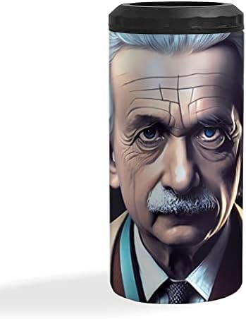 אלברט איינשטיין דיוקן מבודד דק יכול להתקרר יותר - גרפי יכול לקיר יותר - Can Slim Canced מודפס