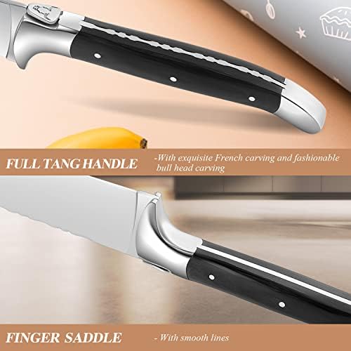 סכין יפן מטבח מקצועי שף סכין צרור עם 7.7 שחור טיטניום מצופה להב