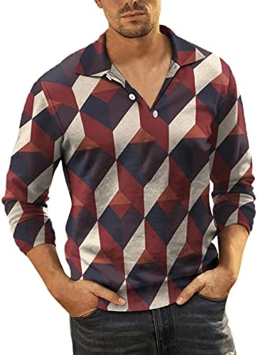 חולצות גברים רוכסן שרוול ארוך חולצה מוצקה חיצוני דפוס שבטי עליון שבטי