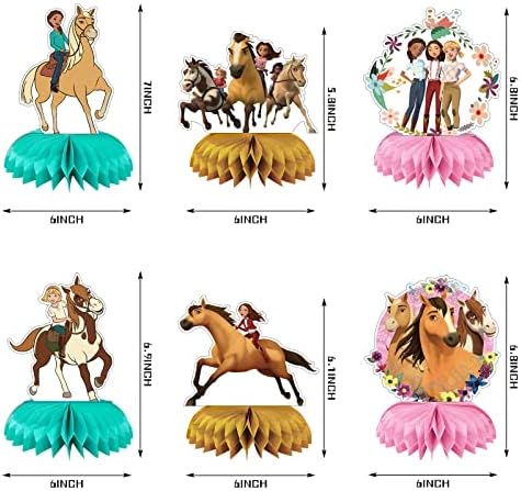 ציוד למסיבות יום הולדת רוח, 6 יחידות רכיבה על סוס סוס קישוטי טבלת נושא בחינם