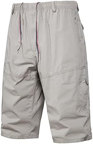 Miashui שנה קטנה מכנסי מטען קיץ זכר כפתור כיס צבע מוצק קשור פלוס גודל גודל מכנסי שטיפה קצרים עניבה מזדמנת