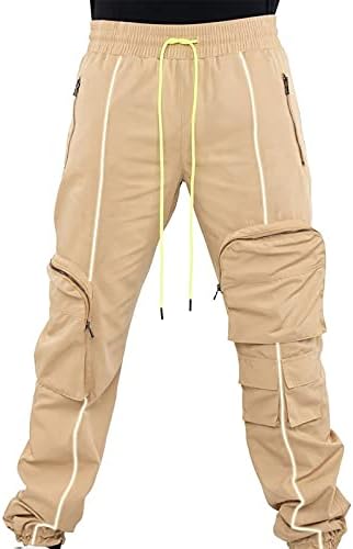 מכנסי מטען מזדמנים של Zhishiliuman מכנסיים מטענים מרובי כיס מכנסיים אתלטי מכנסיים כושר נינוח מכנסיים