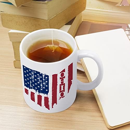 בציר אוהיו מדינת אמריקה דגל הדפסת ספל קפה כוס קרמיקה תה כוס מצחיק מתנה עם לוגו עיצוב עבור משרד בית