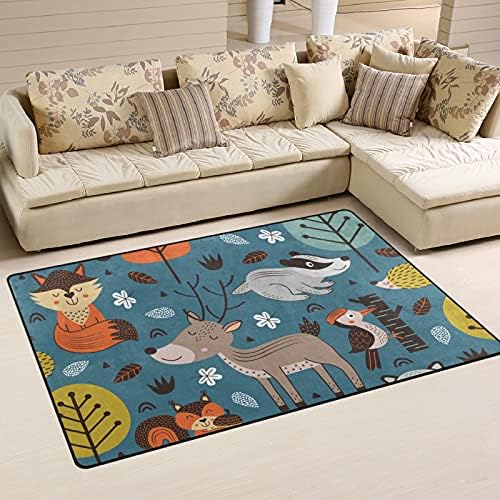חיות יער מצוירות שטיחים גדולים של שטיחי שטיחים משתלת שטיחים פליימאט לילדים משחק חדר שינה חדר סלון