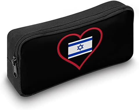 אני אוהב ישראל אדום לב גבוה קיבולת עפר עט עט עט ניידים שקית אחסון חמוד עם סגירת רוכסן