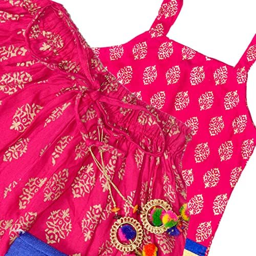צ 'נדרקלה ילדים להנגה צ' ולי סט עבור בנות הודי מסורתי מוכן ללבוש פאטו פאבאדאי אתני ללבוש