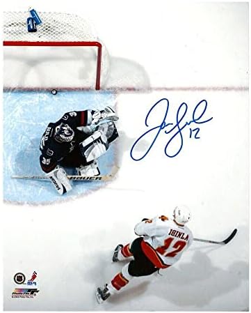 ג'רום איגינלה חתום על להבות קלגרי 8 x 10 צילום - 70592 - תמונות NHL עם חתימה