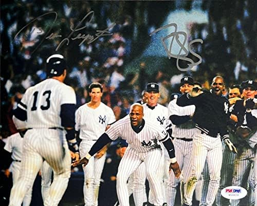 דריל Strawberry & Jim Leyritz New York Yankees חתמו 8x10 PSA W59828 - תמונות MLB עם חתימה