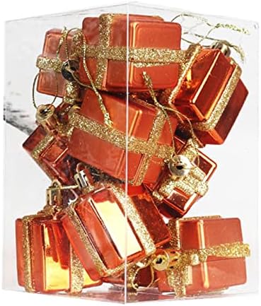 מיתרים קישוט חג המולד דקורטיבי שקיות מתנה צבועות בצורת מיוחד בצורת 5 סמ 12 יחידות עץ חג המולד תליון ויטראז