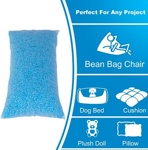 מולבלי שעועית שקית מילוי קצף 2.5 קילו כחול פרימיום מגורר זיכרון קצף מילוי עבור כרית כלב מיטות כיסאות