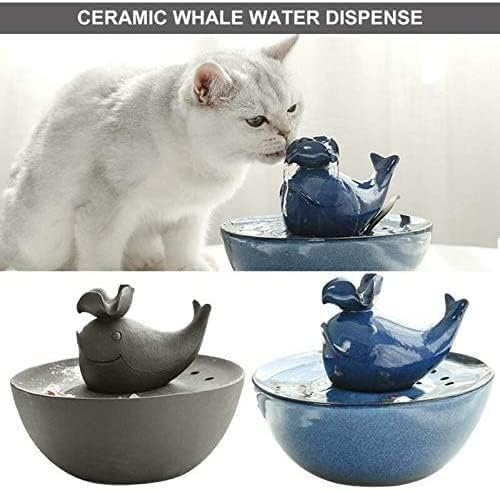 מתקן מים לחיות מחמד מזרקת חתול קרמיקה אוטומטית שתיית מים מחמד מזרקת מים מחמד מתקן מים עם זרימת מים מתכווננת,