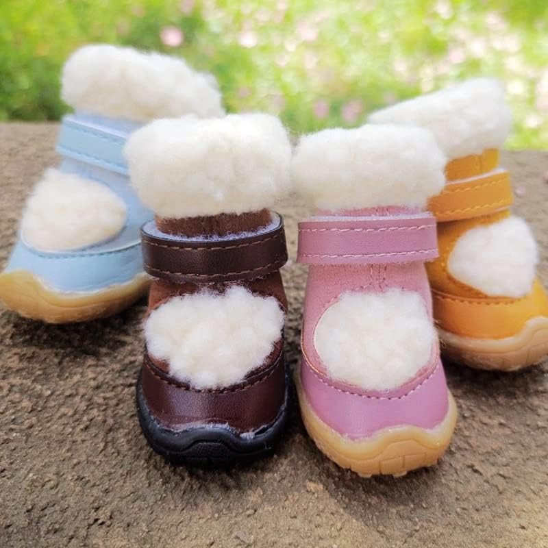 LEPSJGC מעבה נעליים קטנות חורף מגפי חיות מחמד חמים ללבוש אביזרים שלג אנטי-החלקה חתול