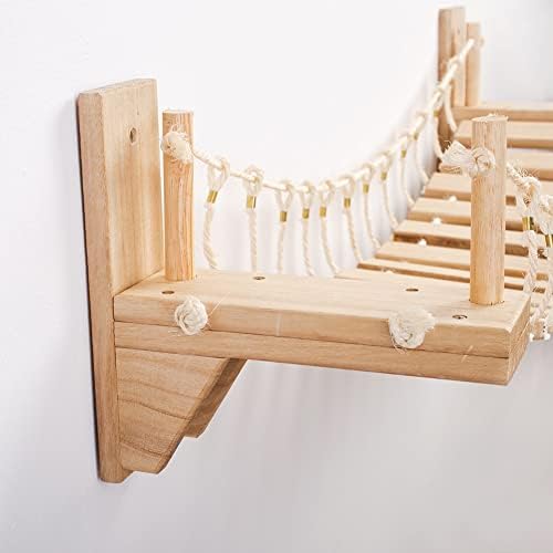 קיר בית עבור חתול עץ סיסל חבל צעצועים לחתולים מותאם אישית מוצק עץ מוגבה מגרש משחקים השעיה גשר