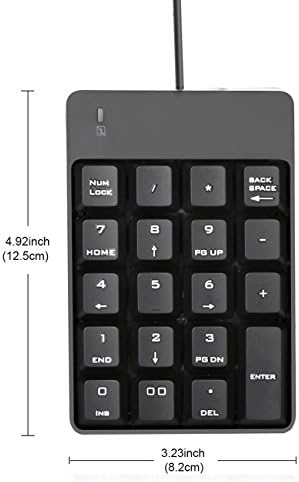 19 מפתח מספר מקלדת מקלדת עבור מחשב נייד מחשב מחשב נייד, גדול הדפסת אותיות-שחור